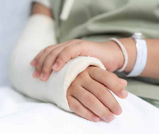 Patient suffering from injured wrist. 