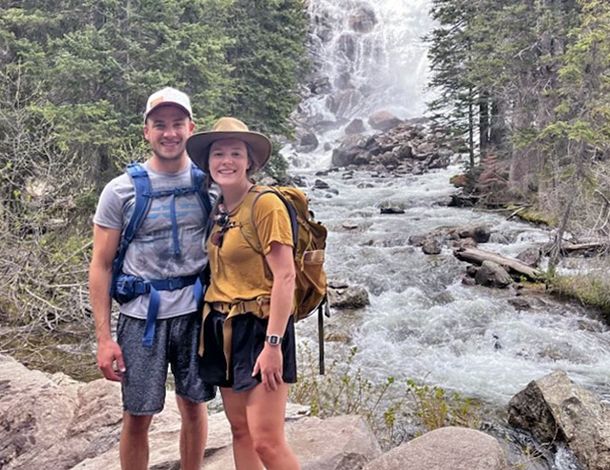 Kate and husband hiking